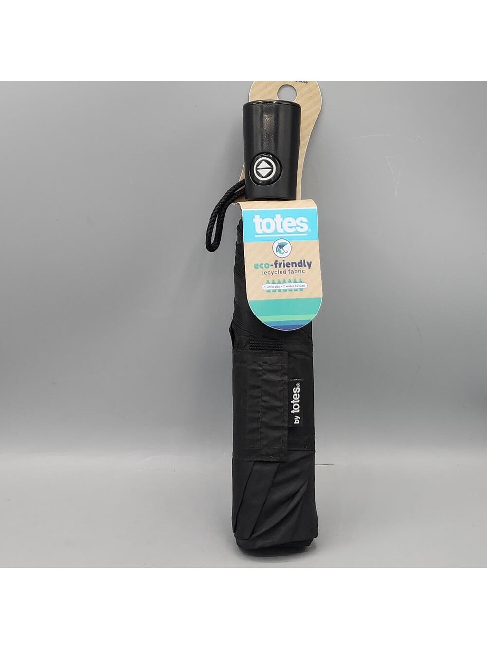 Totes Rain & Sun Auto Open Umbrella with Large 43" Coverage New Black